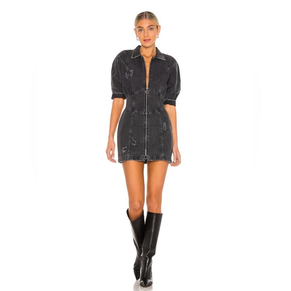 Retrofête Miley Onyx Black Denim Dress